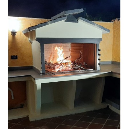 Barbecue Grande a Carbonella Legna in Calcestruzzo BBQ da Giardino Grill