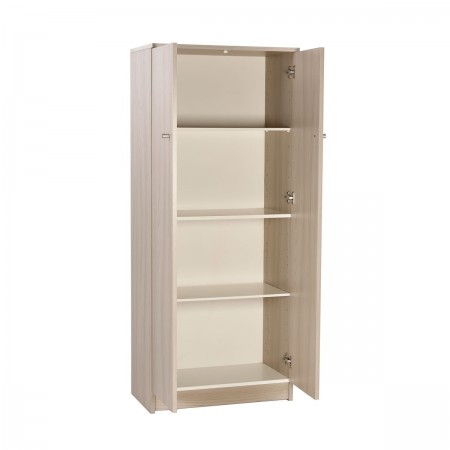 Armadio 2 Ante 150 Bianco Ufficio Mobile con Ripiani Mobiletto da Bagno Ingresso | BricoShop24