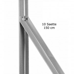 10 Saette a L 150 cm in Acciaio per Paletti da Recinzione Pali Alti 175