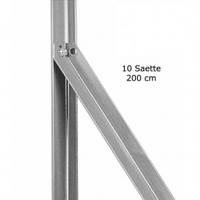 10 Saette a L 200 per Pali 200 225 250 in Acciaio Paletti da Recinzione