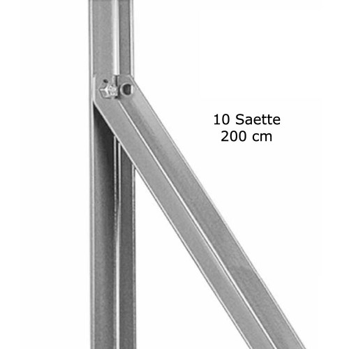 10 Saette a L 200 per Pali 200 225 250 in Acciaio Paletti da Recinzione