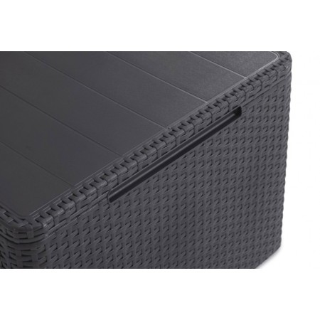 Salotto da Esterno Effetto Rattan Grafite Lounge Divano con Cuscini
