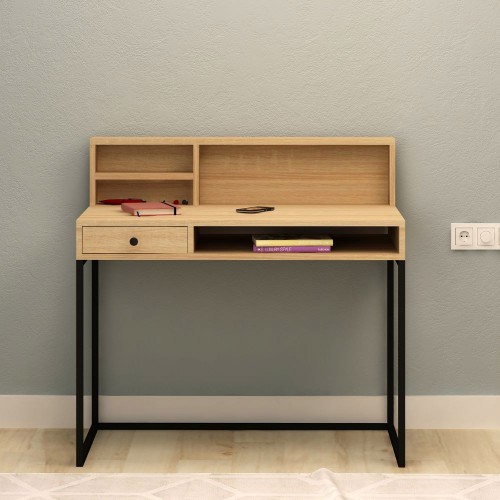 Scrivania Moderna Rovere 100x60 con Cassetto da Ufficio in Legno