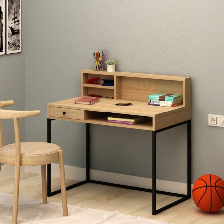 Scrivania Moderna Rovere 100x60 con Cassetto da Ufficio in Legno