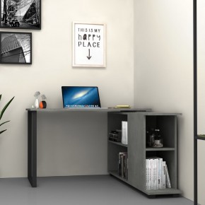 Scrivania Cemento Angolare 120x60 cm con Libreria Reversibile