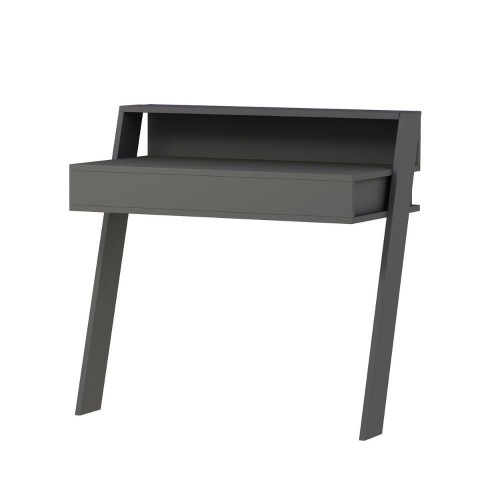 Scrivania da Parete Antracite 94x50 cm per Ufficio Coworking Bordi PVC