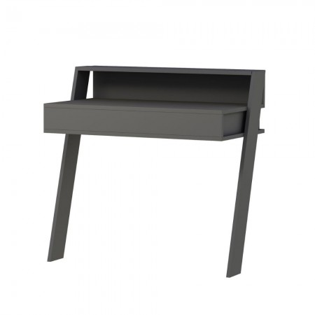 Scrivania da Parete Antracite 94x50 cm per Ufficio Coworking Bordi PVC