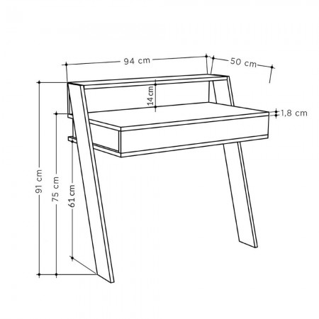 Scrivania da Parete Antracite 94x50 cm per Ufficio Coworking Bordi PVC