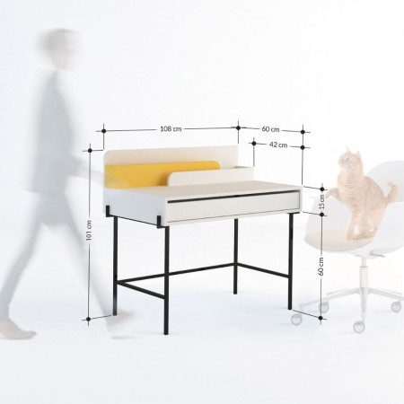 Scrivania con Cassetto Rovere 110x60 cm Camera Ufficio Studio