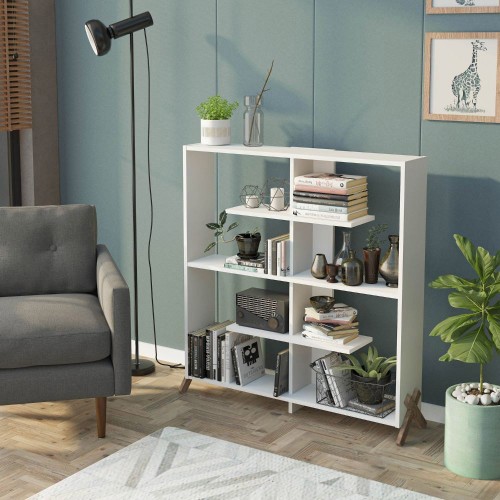 Libreria Bianca Moderna Arredamento Minimal Salotto