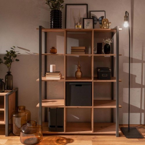 Libreria Indrustial Rovere Quercia a Cubi in Legno da Salotto Ingresso