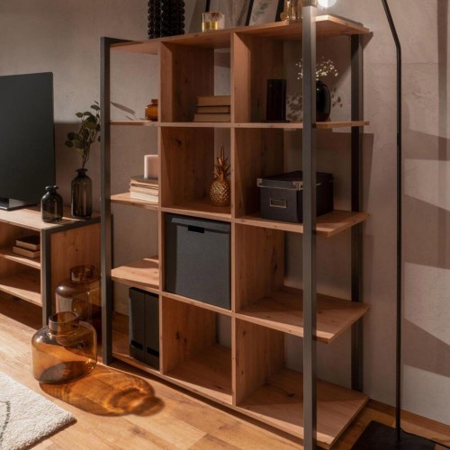 Libreria Indrustial Rovere Quercia a Cubi in Legno da Salotto Ingresso