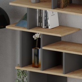 Libreria Design in Legno Rovere e Antracite per Salotto Ingresso Camera Ufficio 2