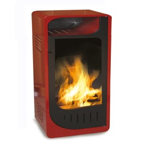 Stufa Bioetanolo Fiammetta Statica Junior Rossa Camino 3kw 25m2 - Capienza 1.5lt