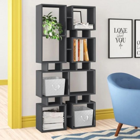 Libreria Antracite Moderna Design a Cubi per Arredamento Salone
