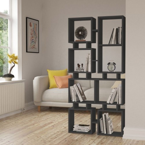 Libreria Antracite Moderna Design a Cubi per Arredamento Salone
