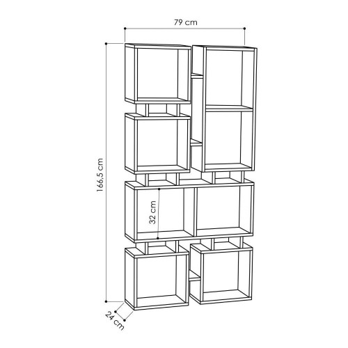 Libreria Tortora Moderna Design a Cubi per Arredamento Salone