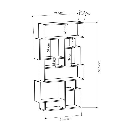 Libreria Bifacciale Antracite Moderna Design per Arredamento Interni