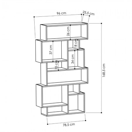 Libreria Bifacciale Antracite Moderna Design per Arredamento Interni