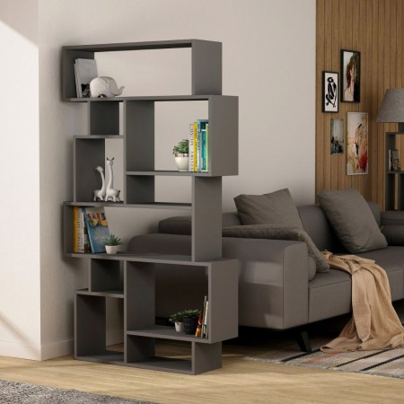 Libreria Bifacciale Antracite Moderna Design per Arredamento Interni