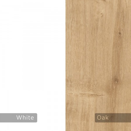 Tavolo Scrivania 140 con Libreria Rovere Bianco in Legno per Ufficio
