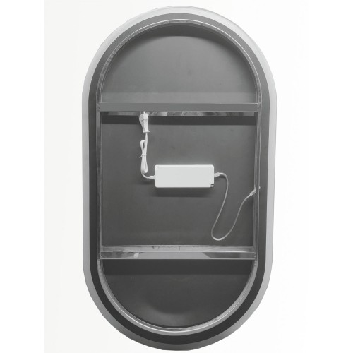 Specchio Ovale Retroilluminato a Led 63x110 cm per Bagno Reversibile