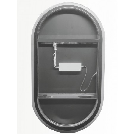 Specchio Ovale Retroilluminato a Led 63x110 cm per Bagno Reversibile