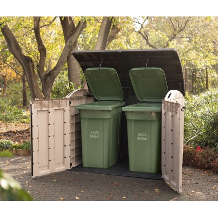 Keter Box da Giardino per Esterno Beige Armadio Resina Pavimento Grande Compatto | BricoShop24