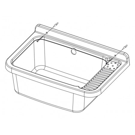Pilozzo Lavabo in Resina 59x39x28 cm da Esterno Sifone e Kit Montaggio