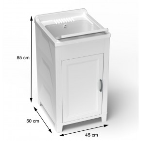 Lavatoio in Resina Mobile Lavanderia Vasca 45x50 Plastica Esterno Pilozzo Lavapanni 2