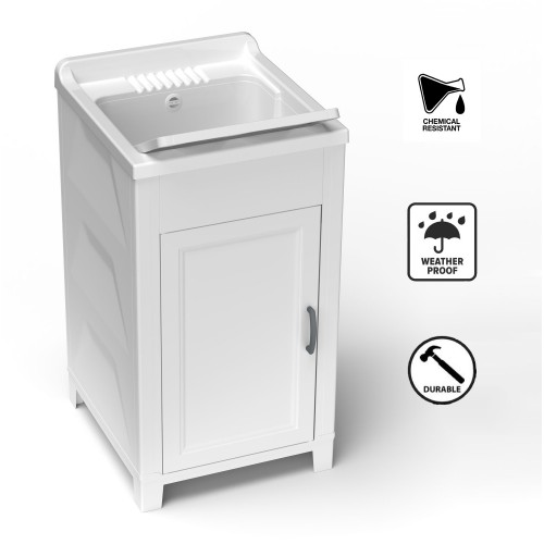 Mobile Lavatoio in Resina 45x50 Lavanderia Vasca Plastica Pilozzo Esterno