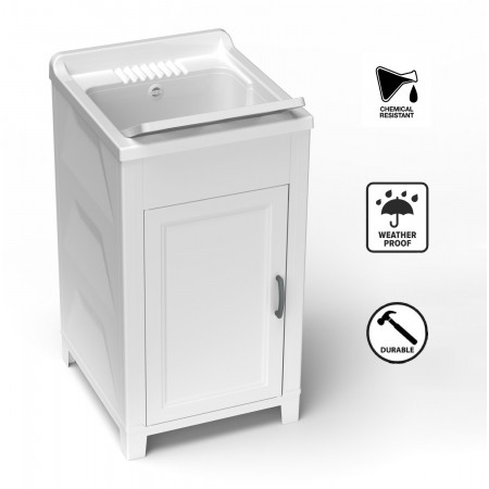 Mobile Lavatoio in Resina 45x50 Lavanderia Vasca Plastica Pilozzo Esterno
