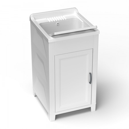 Lavatoio in Resina Mobile Lavanderia Vasca 45x50 Plastica Esterno Pilozzo Lavapanni