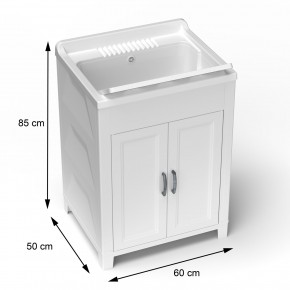 Lavatoio in Resina 60x50 Mobile Lavanderia Vasca Plastica da Esterno 2