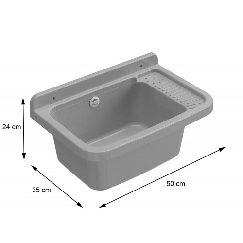 Pilozzo per Esterno 50x35 cm Effetto Granito Lavanderia Lavabo a Muro