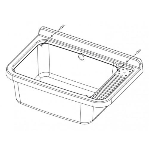 Pilozzo per Esterno 50x35 cm Effetto Granito Lavanderia Lavabo a Muro