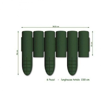 Bordatura in Plastica Modulare 6 pezzi Verde Bordura per Aiuole Piante