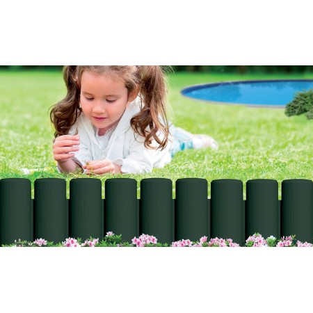 Bordatura in Plastica Modulare 6 pezzi Verde Bordura per Aiuole Piante
