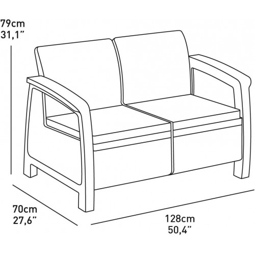 Salotto da Esterno Bianco Effetto Rattan Salottino Divano 2 Poltrone