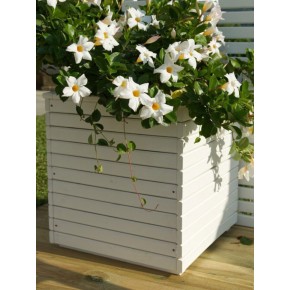 Fioriera in Legno Bianca 40x40 cm Vaso da Balcone Giardino Portavasi