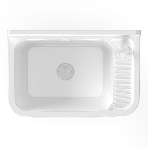 Pilozzo Parete Bianco 59x39x28 cm Resina con Dispenser e Kit Fissaggio
