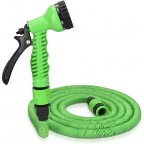 Tubo Acqua Estensibile fino 15 metri con Pistola per Innaffiare Fiori
