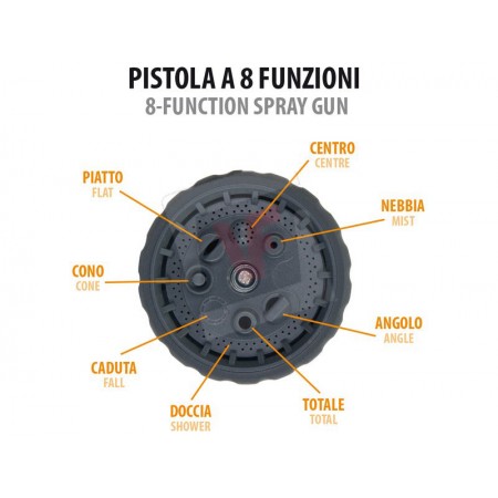 Tubo Acqua a Spirale Estensibile fino 15 metri Retraibile con Pistola