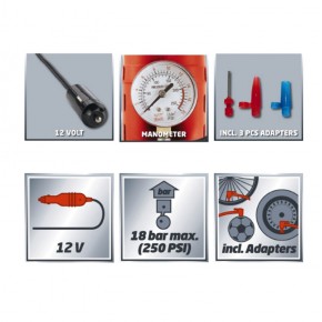 Compressore Aria Portatile 12 V Compatto Elettrico per Auto CC AC 2