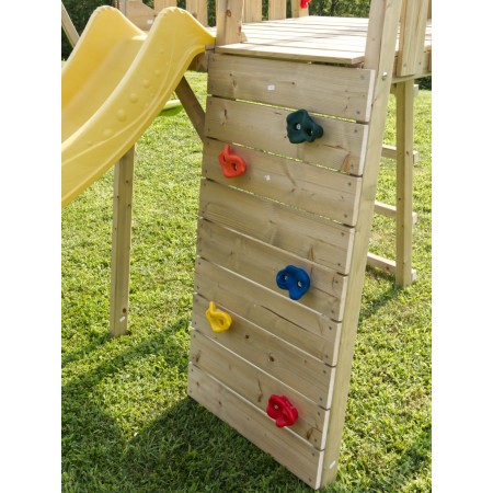 Casetta per Bambini in Legno da Giardino con Scivolo e Torretta