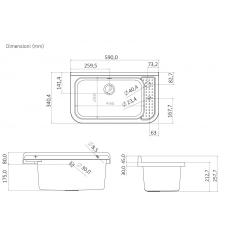 Pilozzo per Esterno Grigio Lavello a Muro 60x34 cm Lavabo Lavanderia