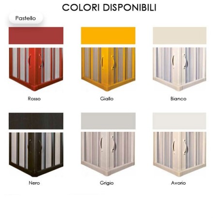 Box Doccia in PVC 1 Porta a Soffietto Angolare 2 Lati Apertura a Parete Angolo