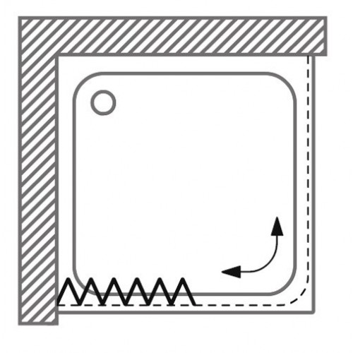 Box Doccia in PVC 1 Porta a Soffietto Angolare 2 Lati Apertura a Parete Angolo