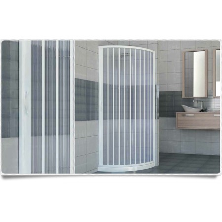 Box Doccia Semicircolare Tondo in PVC Rettangolare a Soffietto Quadrato 2 Lati