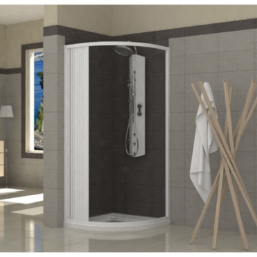 Box Doccia Semicircolare Tondo in PVC Rettangolare a Soffietto Quadrato 2 Lati